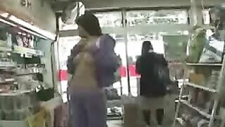 Naughty Japanese Girl Flaunts Her Bouncy Tits And Juicy Pussy In A Public Shop