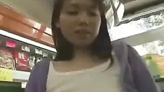 Naughty Japanese Girl Flaunts Her Bouncy Tits And Juicy Pussy In A Public Shop