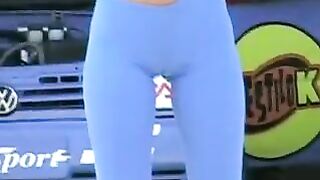 Busty Babe In Tight Pants On Voyeur Cam, Hot And Sexy!
