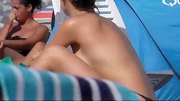 Admire Gorgeous Big Tits On The Beach