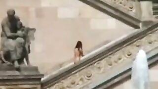 Seductive Girl Struts Boldly Completely Bare In Public Realms