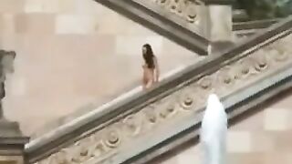 Seductive Girl Struts Boldly Completely Bare In Public Realms