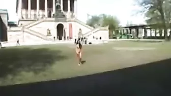 Seductive Girl Struts Boldly Completely Bare In Public Realms