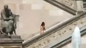 Seductive Girl Struts Boldly Completely Bare In Public Realms