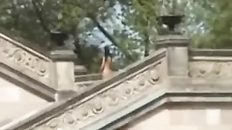 Seductive Girl Struts Boldly Completely Bare In Public Realms