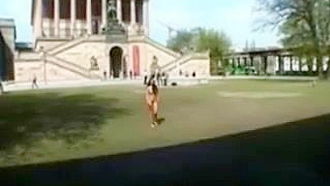 Seductive Girl Struts Boldly Completely Bare In Public Realms