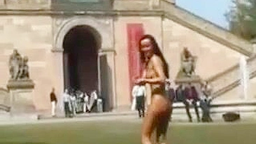 Seductive Girl Struts Boldly Completely Bare In Public Realms