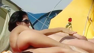 Spy On The Romanian Beach's Sexy Nude Amateur Girl For A Thrilling View