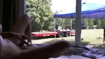 Horny Lady Masturbates At Home In Front Of Worker