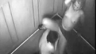 Spycam in the Elevator Horny Amateur Couple Caught Fucking