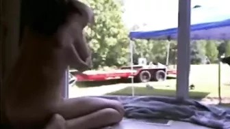 Sizzling Hot Young Woman Pleasures Herself In Front Of Lustful Gardener