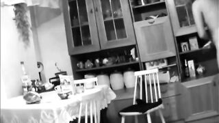 Secret Spy Camera Caught Girlfriend Nude In Kitchen