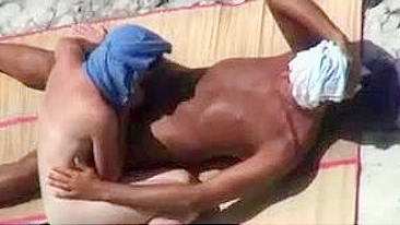 Voyeur At The Beach, Sex-Crazed Mom Performs Passionate Blowjob On Her Husband