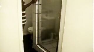 Sultry Black Girl Spied In The Steaming Shower