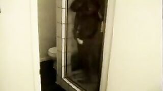 Sultry Black Girl Spied In The Steaming Shower