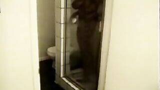 Sultry Black Girl Spied In The Steaming Shower