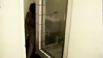 Sultry Black Girl Spied In The Steaming Shower