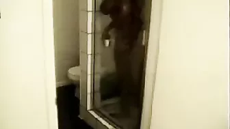Sultry Black Girl Spied In The Steaming Shower