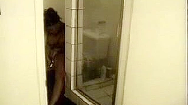 Sultry Black Girl Spied In The Steaming Shower