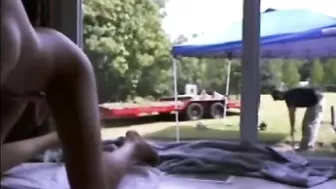 Horny Girl Masturbates In Front Of The Gardener Spy Cam