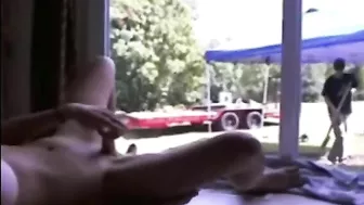 Horny Girl Masturbates In Front Of The Gardener Spy Cam