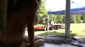 Horny Girl Masturbates In Front Of The Gardener Spy Cam