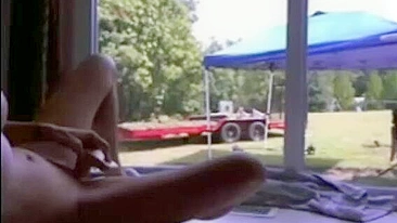 Horny Girl Masturbates In Front Of The Gardener Spy Cam