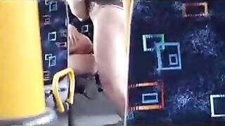 Clandestine Voyeur Sneakily Captures Lewd Couple's Public Bus Fuckfest