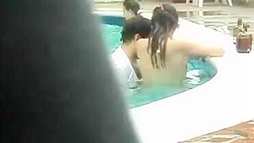 Secret Camera Caught Live Sex In The Pool