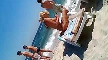 Topless Beach Voyeur Clip gut Blonde Girl Gefilmt