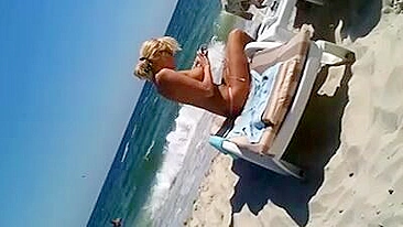 Topless Beach Voyeur Clip gut Blonde Girl Gefilmt