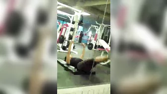 Horny Guy Spying Hot Girl In Tight Pants At Gym