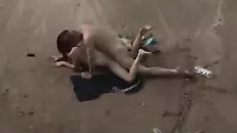 Redhead Pussy Caught on Hidden Voyeur Camera Fuck at Beach