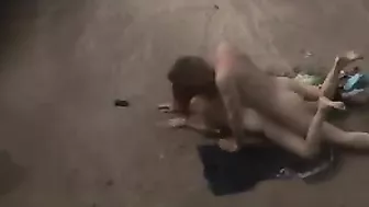 Redhead Pussy Caught on Hidden Voyeur Camera Fuck at Beach