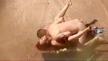 Redhead Pussy Caught on Hidden Voyeur Camera Fuck at Beach