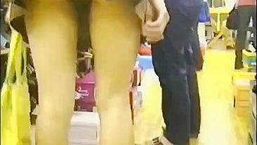Shocking! Scandalous! Madam Exposes Herself In Footwear Shop!