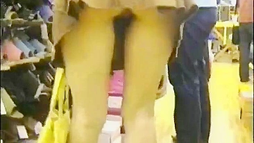 Shocking! Scandalous! Madam Exposes Herself In Footwear Shop!