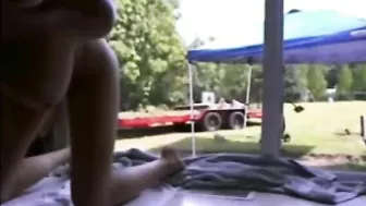 Hot, Juicy, And Horny Young Woman Masturbating In Front Of Lustful Gardener