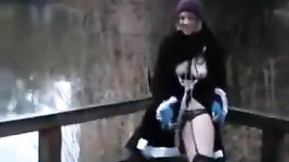 British Girlfriend's Pussy, Flashing In Public, Daring And Naughty