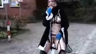 British Girlfriend's Pussy, Flashing In Public, Daring And Naughty