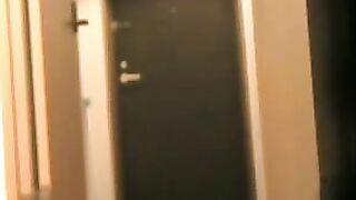 Asian Lady Flashes At The Door Secret Camera