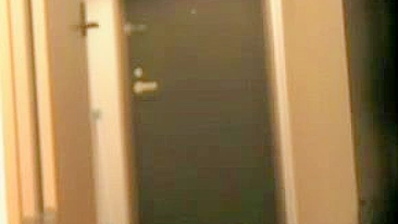 Asian Lady Flashes At The Door Secret Camera