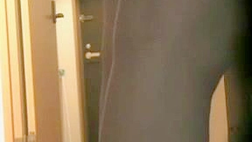 Asian Lady Flashes At The Door Secret Camera