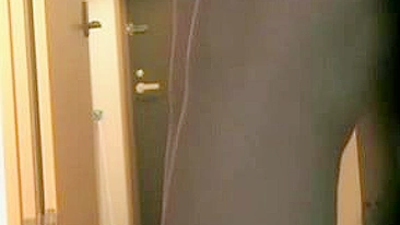 Asian Lady Flashes At The Door Secret Camera