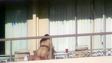 Hot Horny Young Couple Caught On Spy Cam, Fucking On Balcony