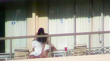 Hot Horny Young Couple Caught On Spy Cam, Fucking On Balcony