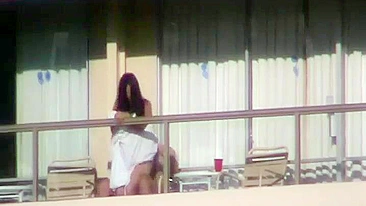 Hot Horny Young Couple Caught On Spy Cam, Fucking On Balcony