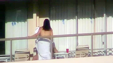 Hot Horny Young Couple Caught On Spy Cam, Fucking On Balcony