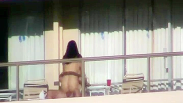 Hot Horny Young Couple Caught On Spy Cam, Fucking On Balcony