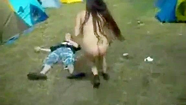 My Drunkass Sister is a Damn Festival Slut Shakin' Her Naked Ass Round the Camp!